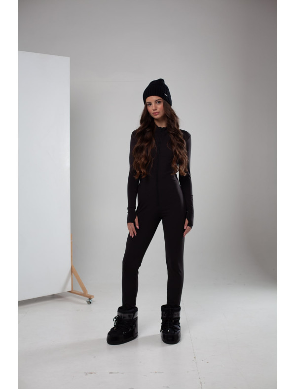 Jumpsuit made from stretch knitwear black Jumpsuit made from stretch knitwear black