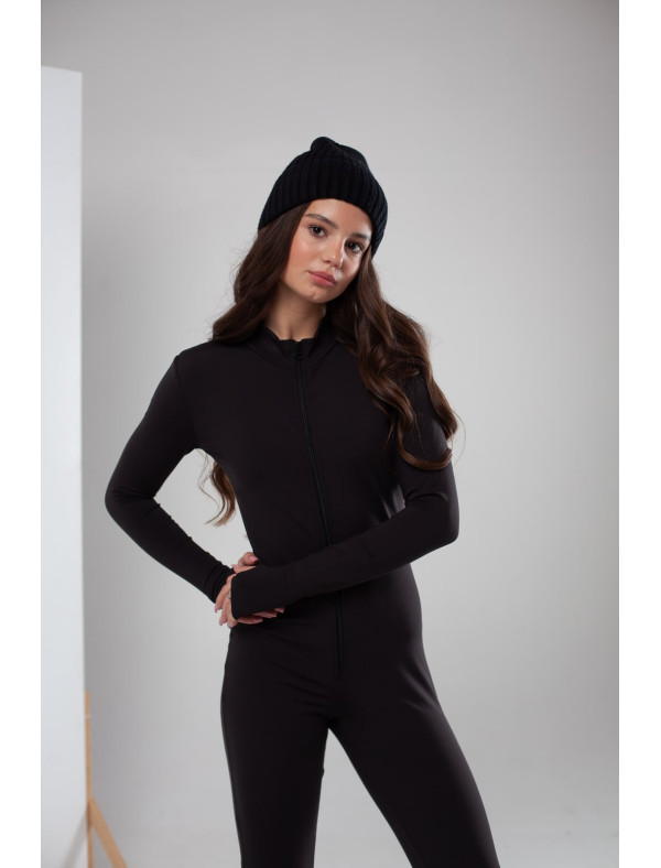 Jumpsuit made from stretch knitwear black Jumpsuit made from stretch knitwear black