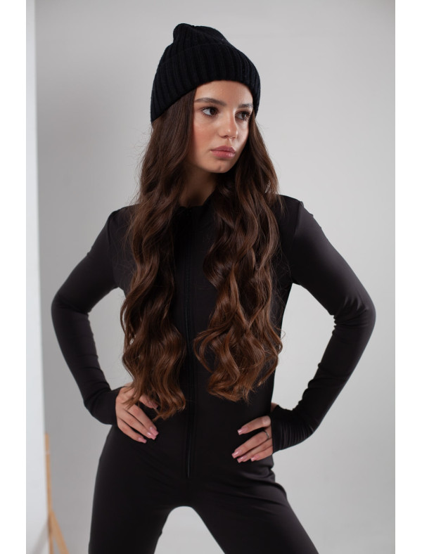 Jumpsuit made from stretch knitwear black Jumpsuit made from stretch knitwear black