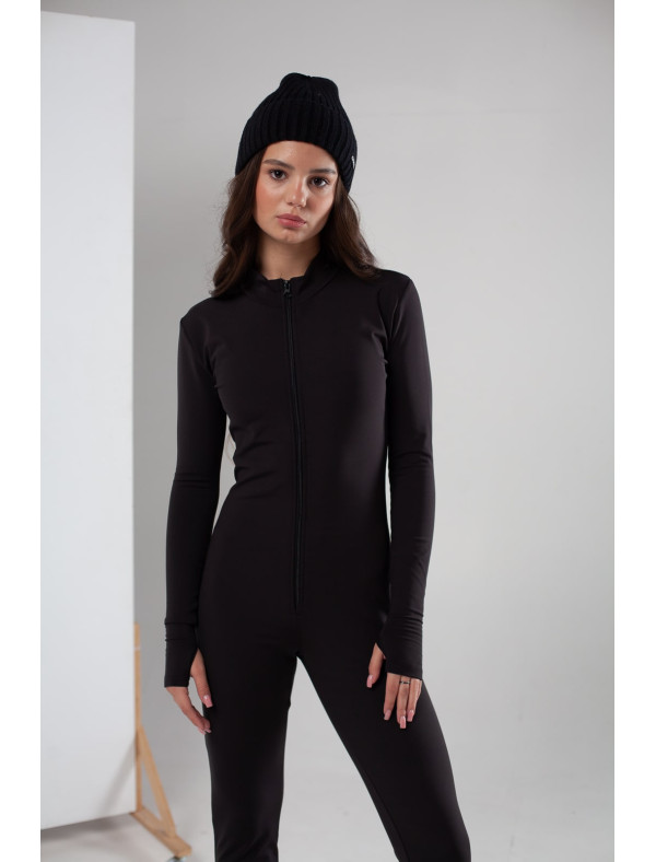 Jumpsuit made from stretch knitwear black Jumpsuit made from stretch knitwear black