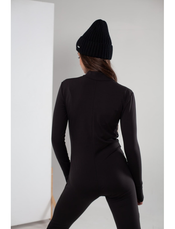 Jumpsuit made from stretch knitwear black Jumpsuit made from stretch knitwear black